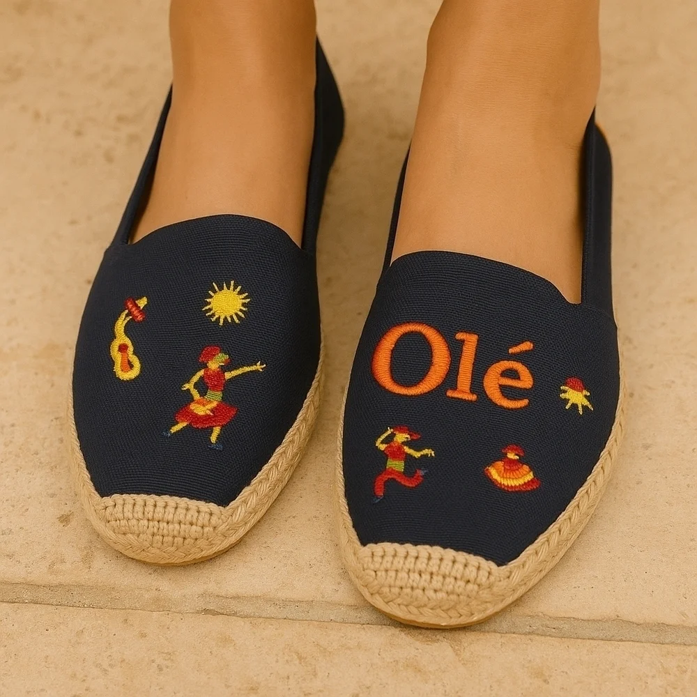 Soludos The Original Embroidered Espadrille Shoes - Size 11 - New in Box